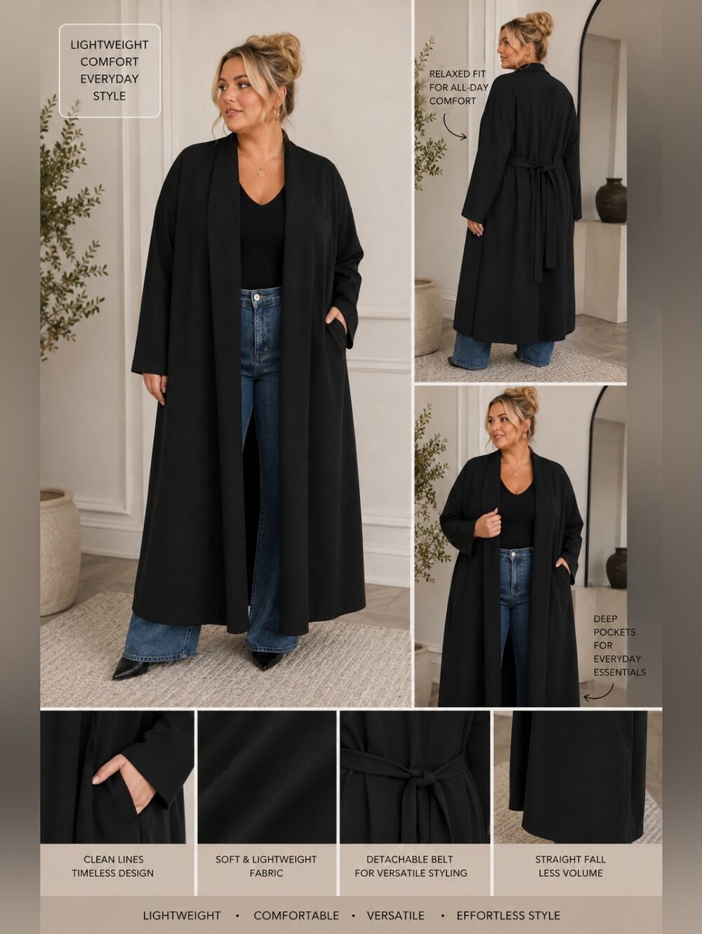 Smash + Tess Black Women's Trench Cy